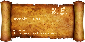 Ungvári Emil névjegykártya